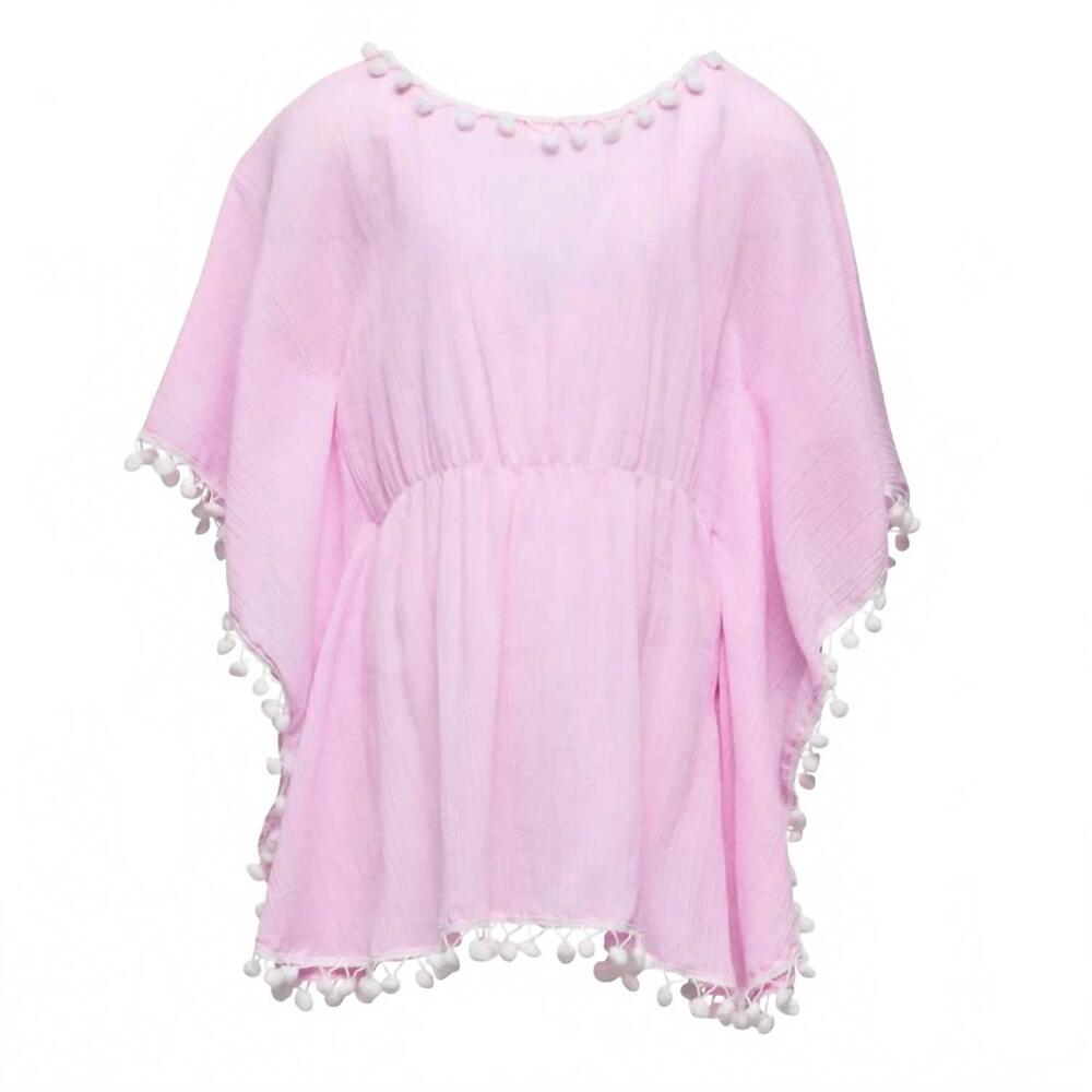 NEW SNAPPER ROCK girl's pom pom cover up in pink sherbet